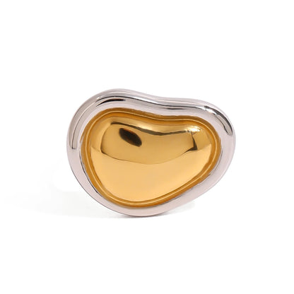 18K Gold Plated Molten Heart Ring – Waterproof, Tarnish-Free Modern Statement Ring