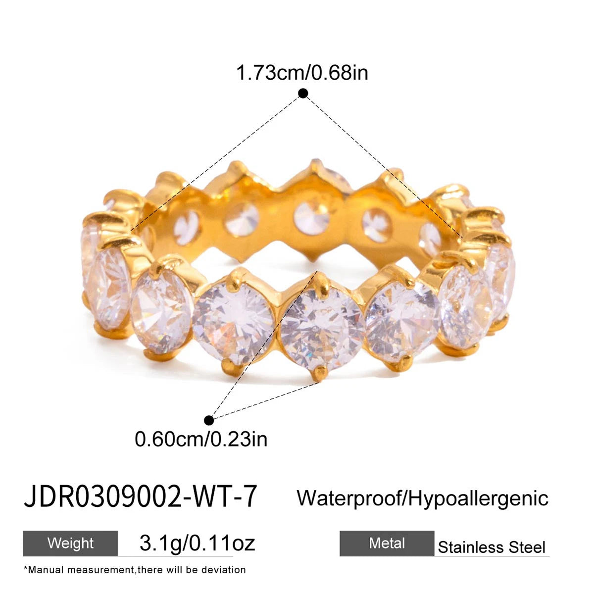 Luxurious Gold Plated Ruby Eternity Ring | Stackable Pink Gemstone Band | Dainty Full Circle Jewelry for Women