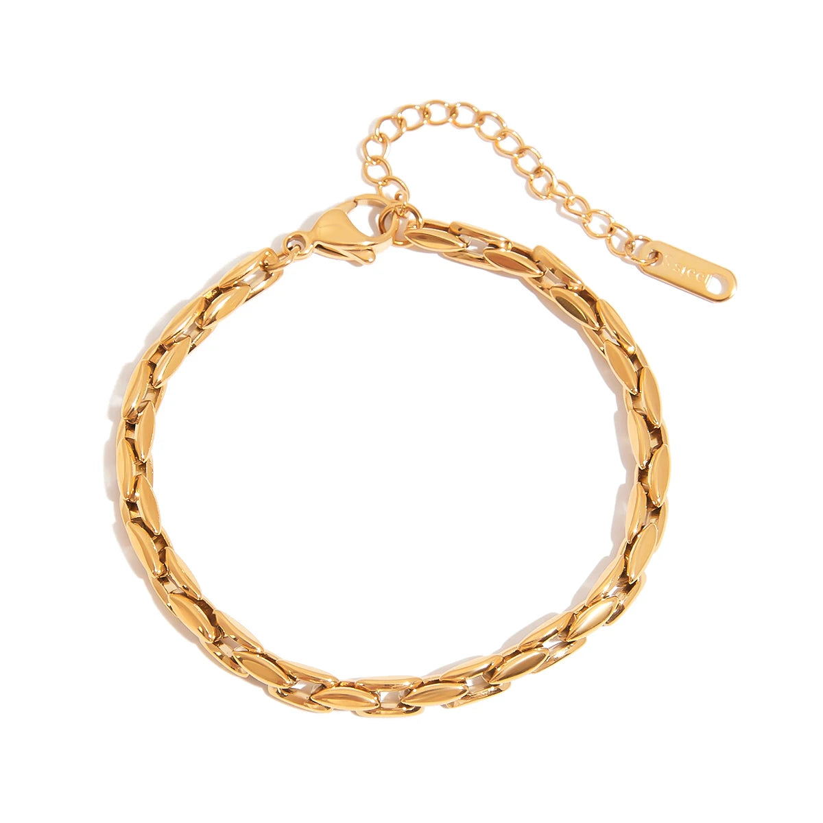 Premium 18K Verguld Flat Link Chain Armband voor Dames – Waterdicht & Verkleurt niet Luxe Sieraden