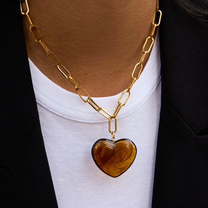 18K Vergulde Hartketting Collectie – Waterdichte, Vlekbestendige Statement Sieraden