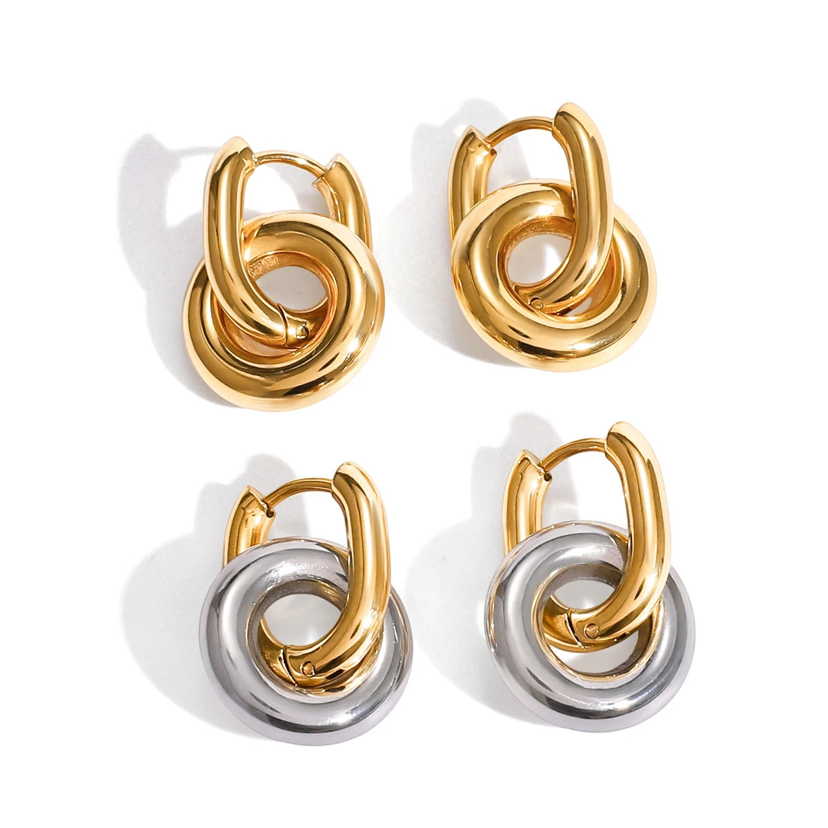 Classic Geometric Earrings For Women Minimalist 18K Gold Plated Stainless Steel Earrings Simple Fashion Jewelry Gift