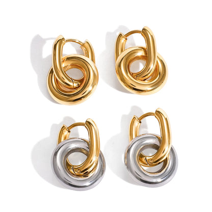 Classic Geometric Earrings For Women Minimalist 18K Gold Plated Stainless Steel Earrings Simple Fashion Jewelry Gift