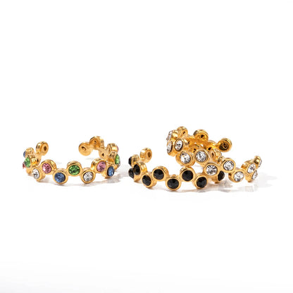 Vergulde eeuwigheidsbandring | Vergulde CZ-ringencollectie | Waterdichte kleurrijke, heldere en zwarte edelsteenringen