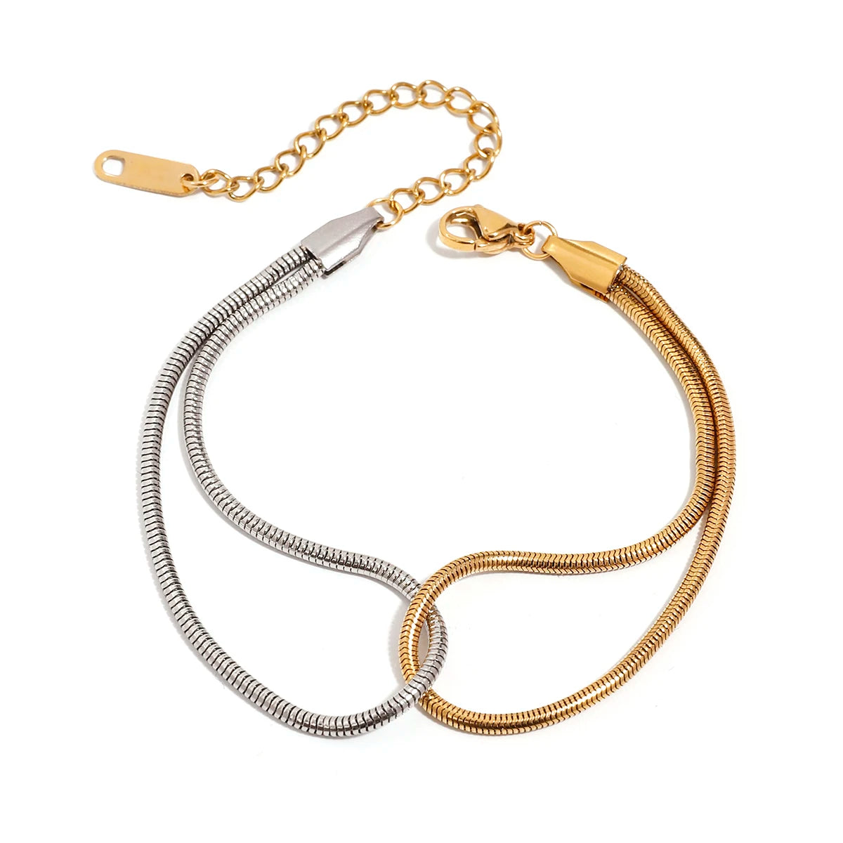 Premium 18K Gold Plated Dual-Tone Hand Bracelet for Women – Waterproof & Tarnish-Free Luxury Jewellery & Jewelry