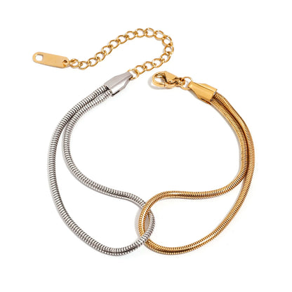 Premium 18K Gold Plated Dual-Tone Hand Bracelet for Women – Waterproof & Tarnish-Free Luxury Jewellery & Jewelry