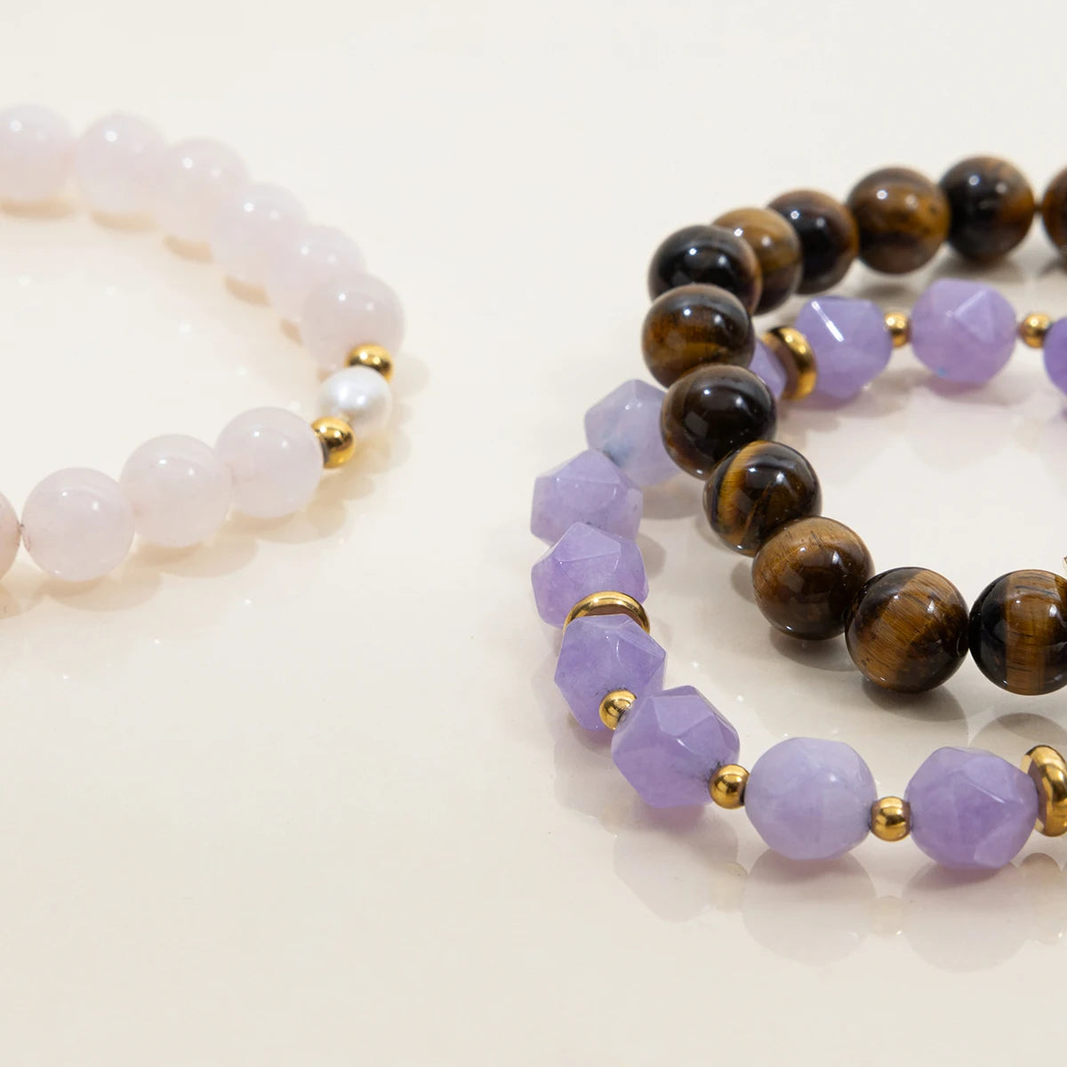 Natural Stone Bracelet Set for Women | Waterproof & Tarnish-Free Beaded Jewelry