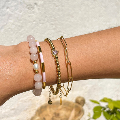 Natural Stone Bracelet Set for Women | Waterproof & Tarnish-Free Beaded Jewelry