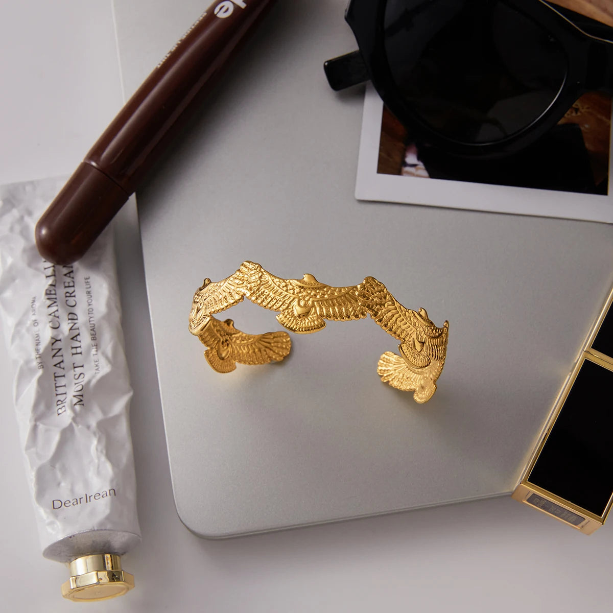 Gold Plated Wing Cuff Bracelet for Women | Waterproof & Tarnish-Free Statement Jewelry