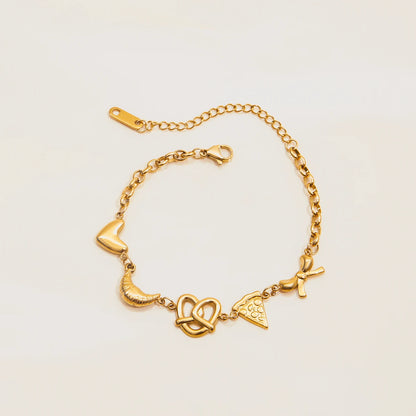 Gold Plated Sun Moon Charm Bracelet for Women | Waterproof & Tarnish-Free Stainless Steel Jewelry