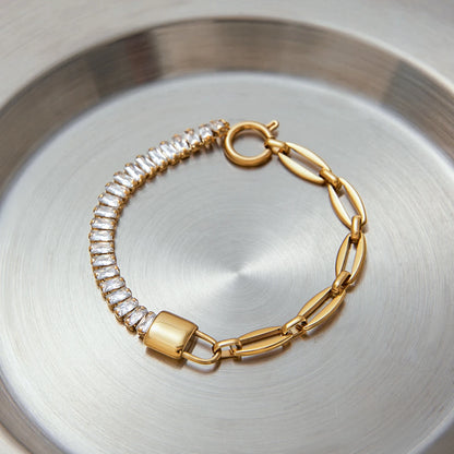 Gold Crystal Bracelet Stack for Women | Waterproof Gold Plated Statement Jewellery