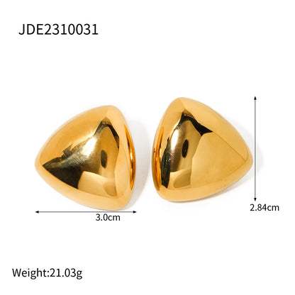 18K Gold Plated Geometric Stud Earrings Set for Women – Waterproof Tarnish Free Stainless Steel Minimal Jewellery