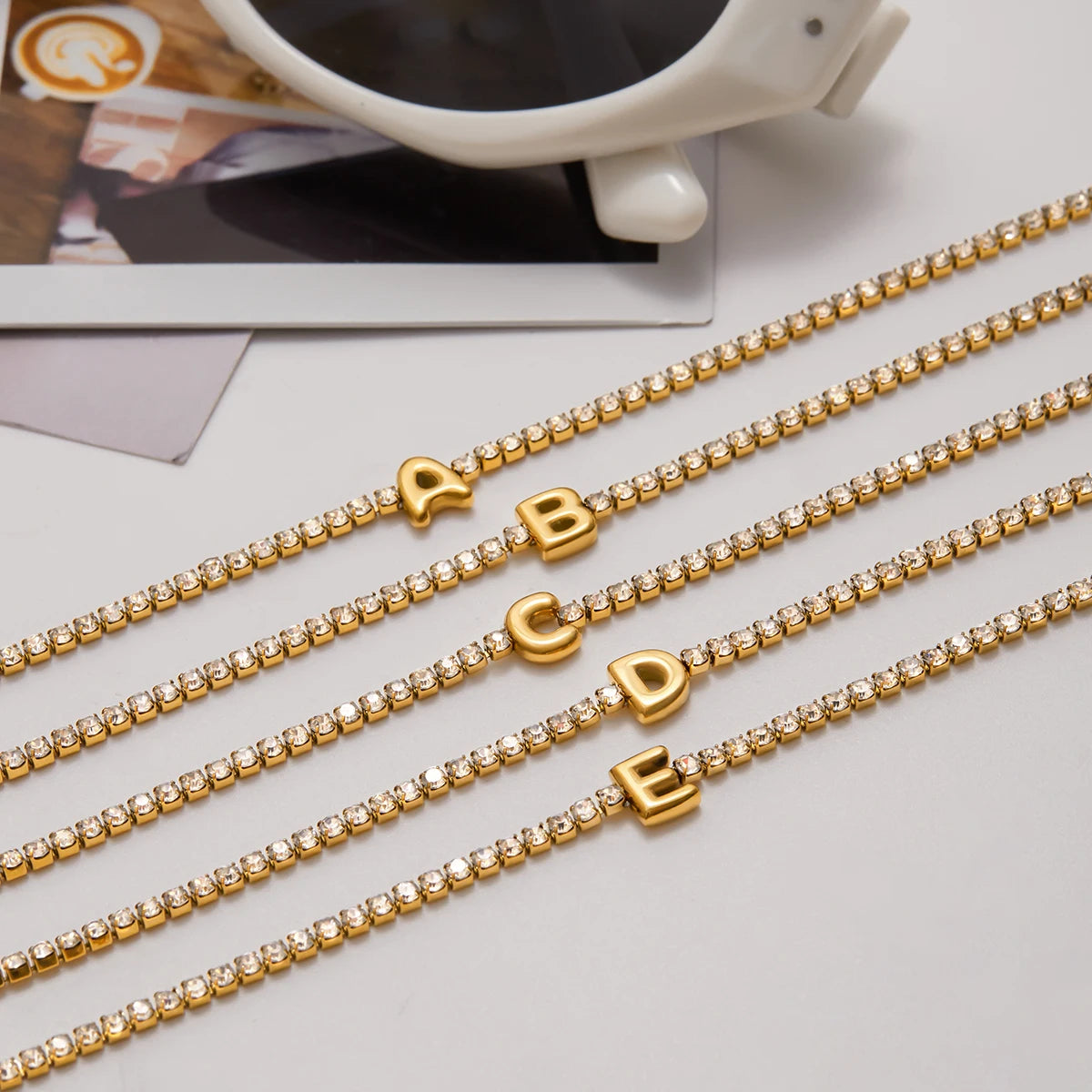 Premium 18K Gold Plated Initial Hand Bracelet for Women – Waterproof & Tarnish-Free Luxury Jewellery & Jewelry