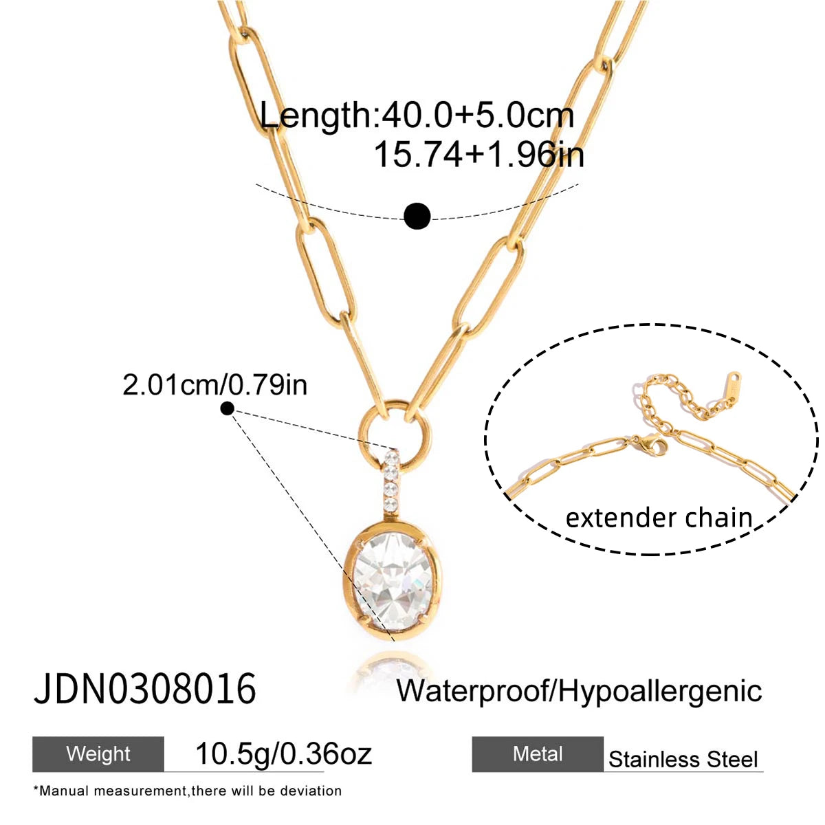 Klassieke gouden solitaire hanger ketting | Briljant geslepen diamant