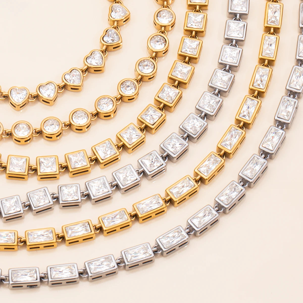 Premium 18K Gold Plated Tennis Bracelet Set for Women – Waterproof & Tarnish-Free Luxury Jewellery & Jewelry