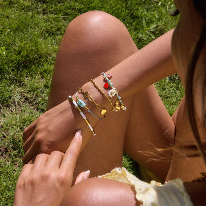 Gold Plated Boho Charm Bracelet Set for Women | Waterproof & Tarnish-Free Braided Jewelry