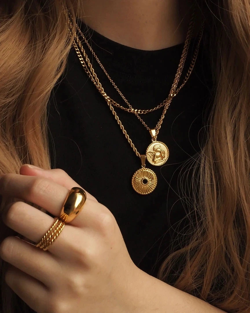 Gouden Evil Eye Rechthoek Talisman Ketting | Bescherming & Statement Sieraad