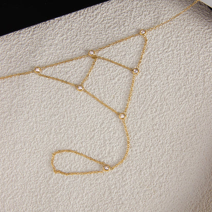 18K Verguld Kristallen Handketting Armband – Waterdicht, Aanslagvrij, Verstelbaar Handharnas Sieraad voor Vrouwen