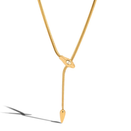 18K vergulde verstelbare lariat-ketting – Waterdicht, aanslagvrij minimalistisch sieraad
