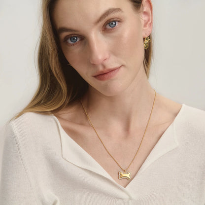 18K vergulden pootafdruk ketting | Ketting met dierenbedel voor honden- en kattenliefhebbers