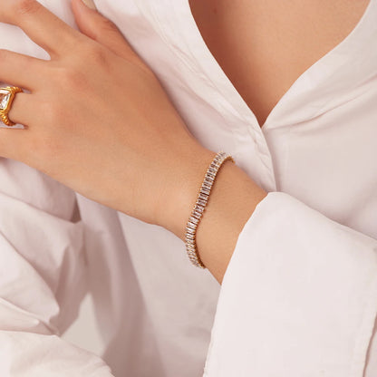 Premium 18K Gold Plated Tennis Bracelet for Women – Waterproof & Tarnish-Free Luxury Jewellery & Jewelry