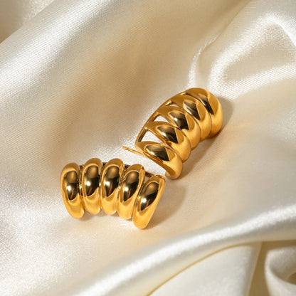 Chunky Gold Huggie Earrings for Women | 18K Gold Plated Waterproof Tarnish-Free Statement Earrings