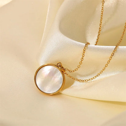 Gouden Parelmoer Zon Maan Ketting | Waterdichte Hemelse Sieraden