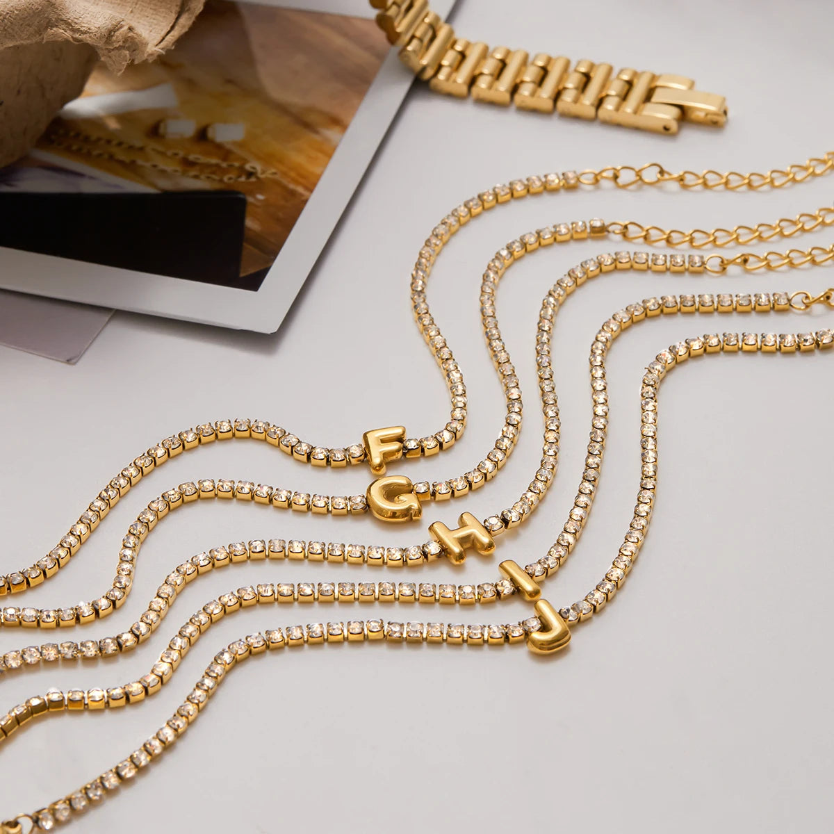 Premium 18K Gold Plated Initial Hand Bracelet for Women – Waterproof & Tarnish-Free Luxury Jewellery & Jewelry