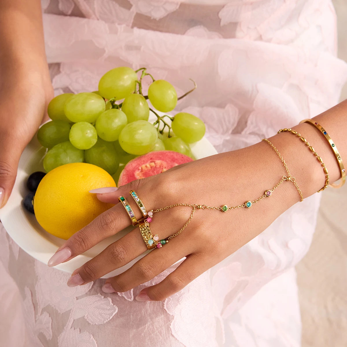 Vergulde & Verzilverde Handkettingarmband voor Dames | Waterdichte Aanslagvrije Sieraden