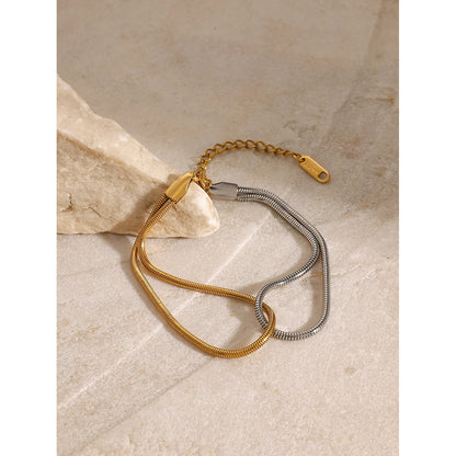Premium 18K Gold Plated Dual-Tone Hand Bracelet for Women – Waterproof & Tarnish-Free Luxury Jewellery & Jewelry