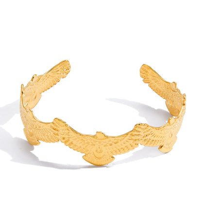 Gold Plated Wing Cuff Bracelet for Women | Waterproof & Tarnish-Free Statement Jewelry
