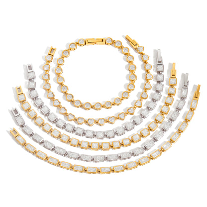 Premium 18K Gold Plated Tennis Bracelet Set for Women – Waterproof & Tarnish-Free Luxury Jewellery & Jewelry