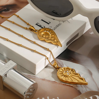 Zon en Maan Gespleten Hart Ketting Set | Bijpassende Hemelse Sieraden