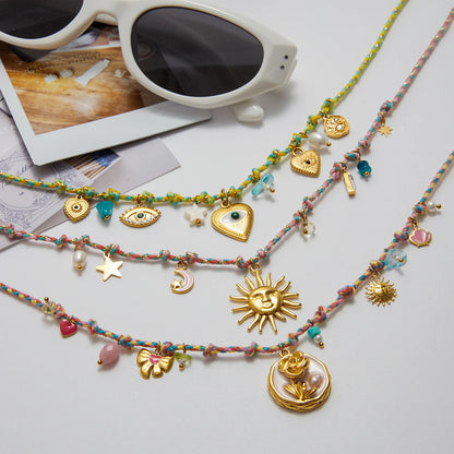 18K Verguld Boho Hanger Ketting Collectie – Waterdicht, Roestvrije Dagelijkse Sieraden