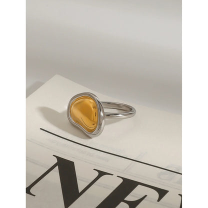 18K Gold Plated Molten Heart Ring – Waterproof, Tarnish-Free Modern Statement Ring