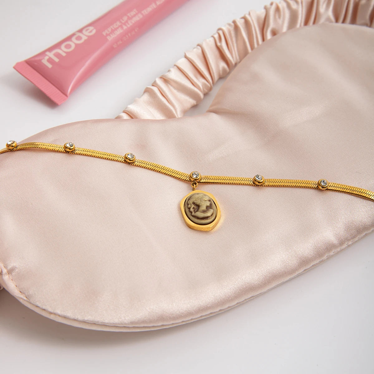 Vergulde kettingenset | Schelp Zeester & Cameo Hanger | Sierlijke Boho Sieraden