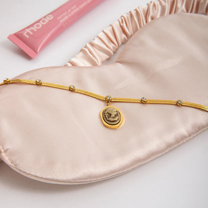 Vergulde kettingenset | Schelp Zeester & Cameo Hanger | Sierlijke Boho Sieraden