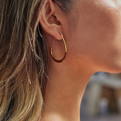 18K Gold Plated Enamel Hoop Earrings – Waterproof Tarnish-Free Minimalist Color Hoops for Women