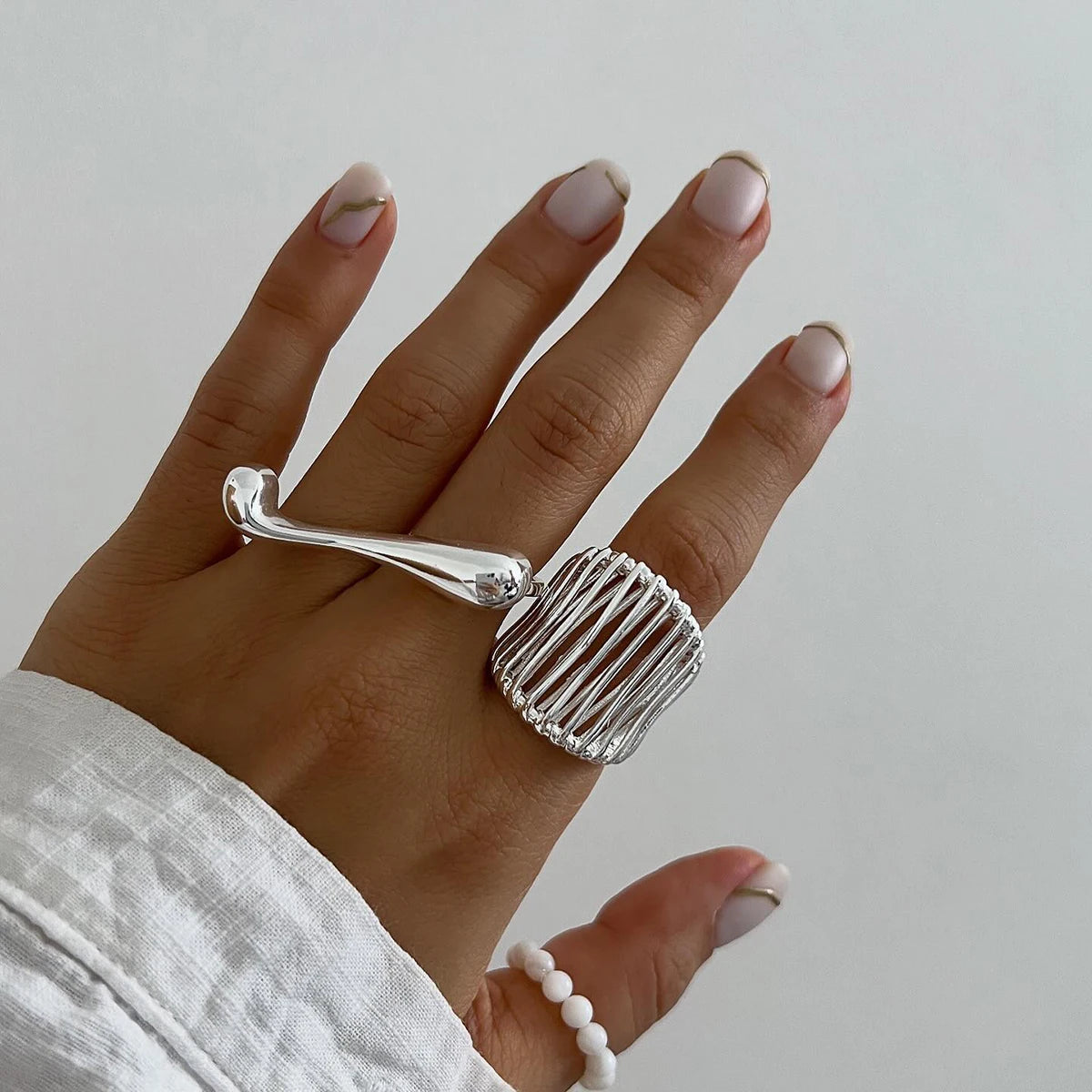 18K Gold Plated Liquid Teardrop Open Ring | Waterproof Molten Drop Sculptural Ring | Available in Gold & Silver