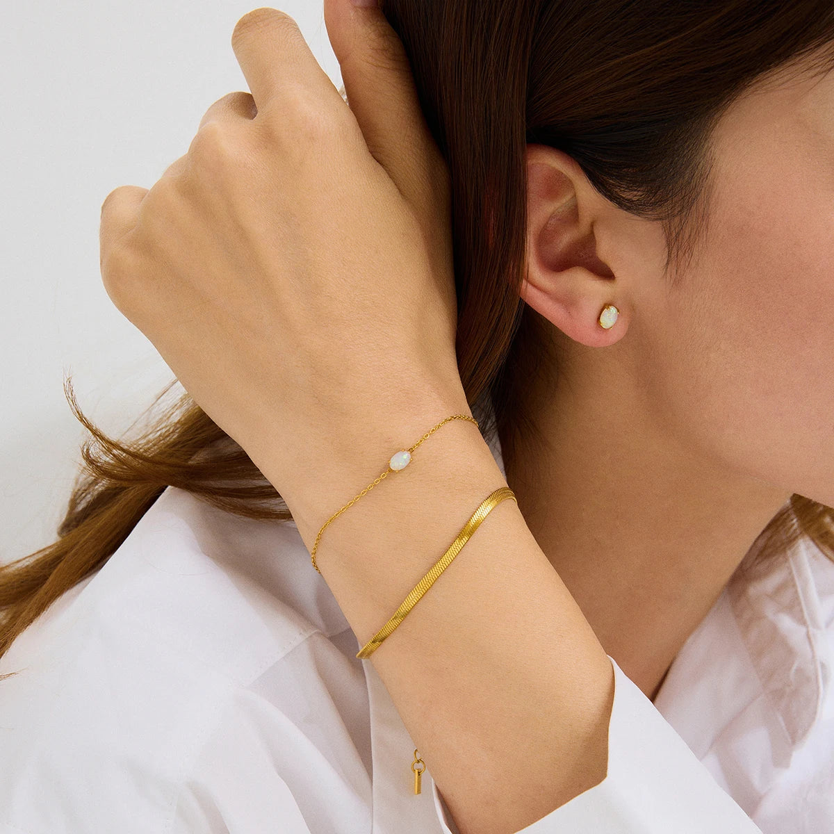 Premium 18K Gold Plated Birthstone Zirconia Earrings & Bracelet Set for Women – Waterproof & Tarnish-Free Jewellery & Jewelry