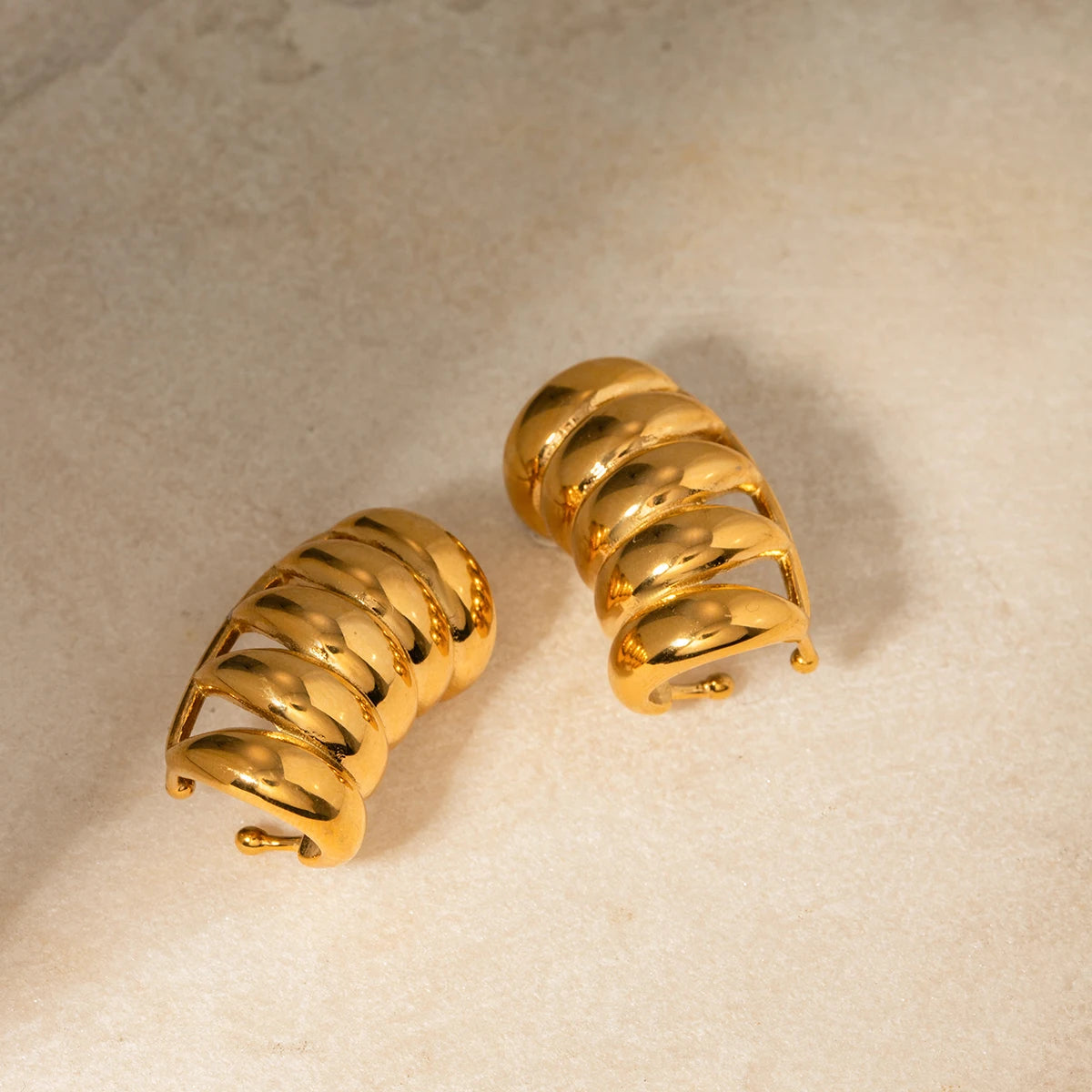Chunky Gold Huggie Earrings for Women | 18K Gold Plated Waterproof Tarnish-Free Statement Earrings