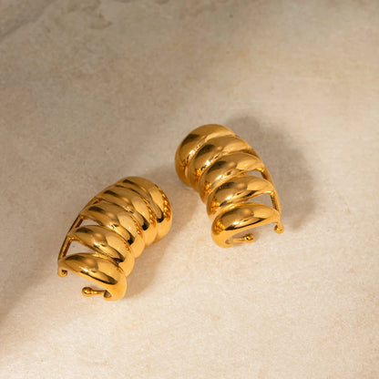 Chunky Gold Huggie Earrings for Women | 18K Gold Plated Waterproof Tarnish-Free Statement Earrings