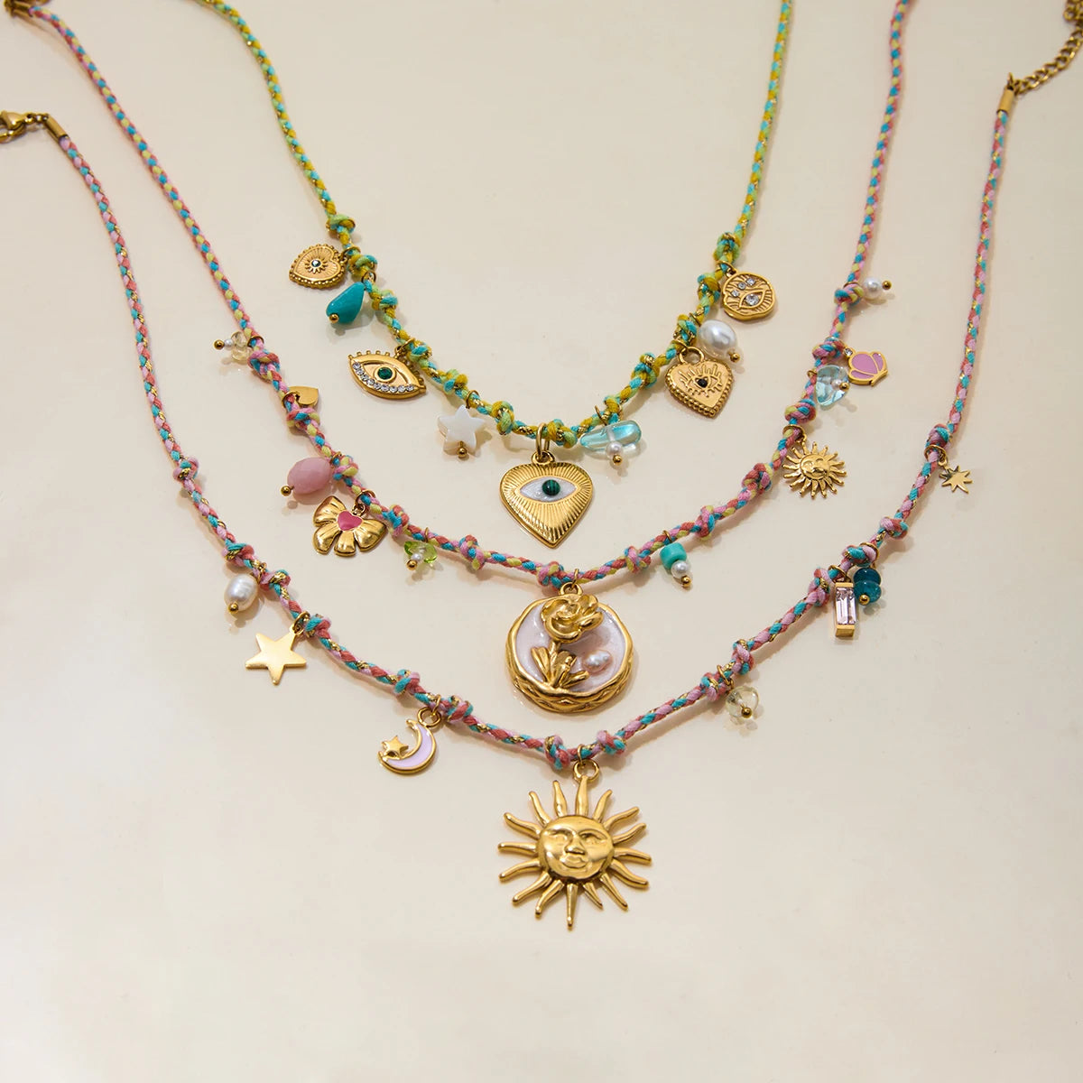 18K Verguld Boho Hanger Ketting Collectie – Waterdicht, Roestvrije Dagelijkse Sieraden