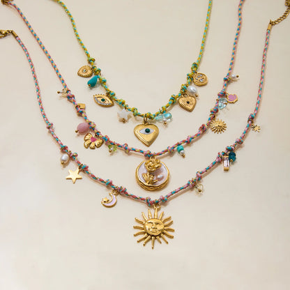 18K Verguld Boho Hanger Ketting Collectie – Waterdicht, Roestvrije Dagelijkse Sieraden