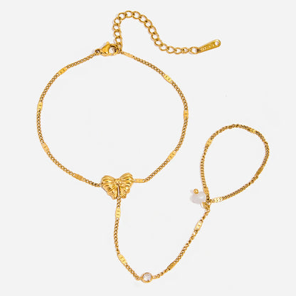 Vlinder Handketting Armband voor Dames – 18K Verguld Waterdicht Aanslagvrij Handharnas Sieraad