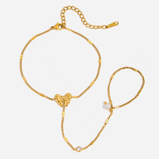 Vlinder Handketting Armband voor Dames – 18K Verguld Waterdicht Aanslagvrij Handharnas Sieraad