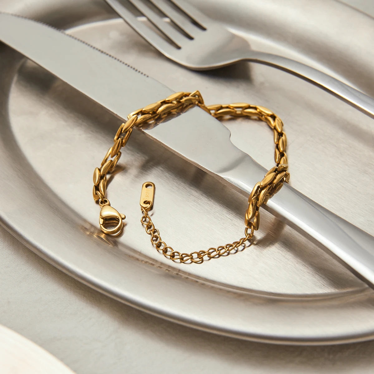 Premium 18K Verguld Flat Link Chain Armband voor Dames – Waterdicht & Verkleurt niet Luxe Sieraden