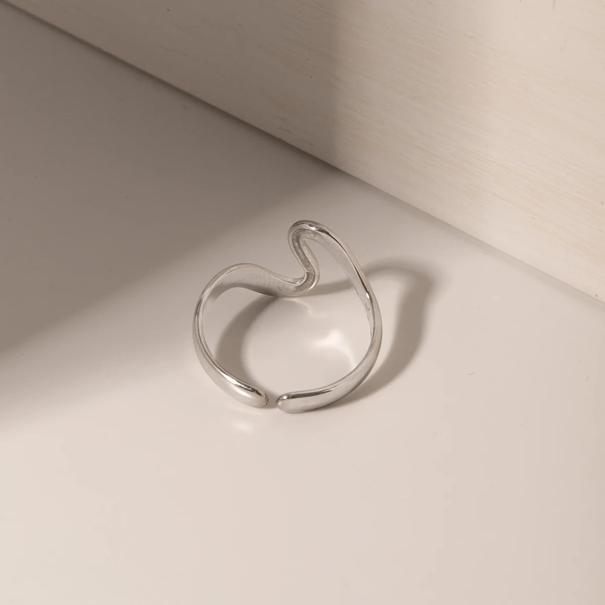 Chunky Wavy Contour Ring | 18K Gold Plated Molten Adjustable Band | Organic Waterproof Stainless Steel Statement Jewelry