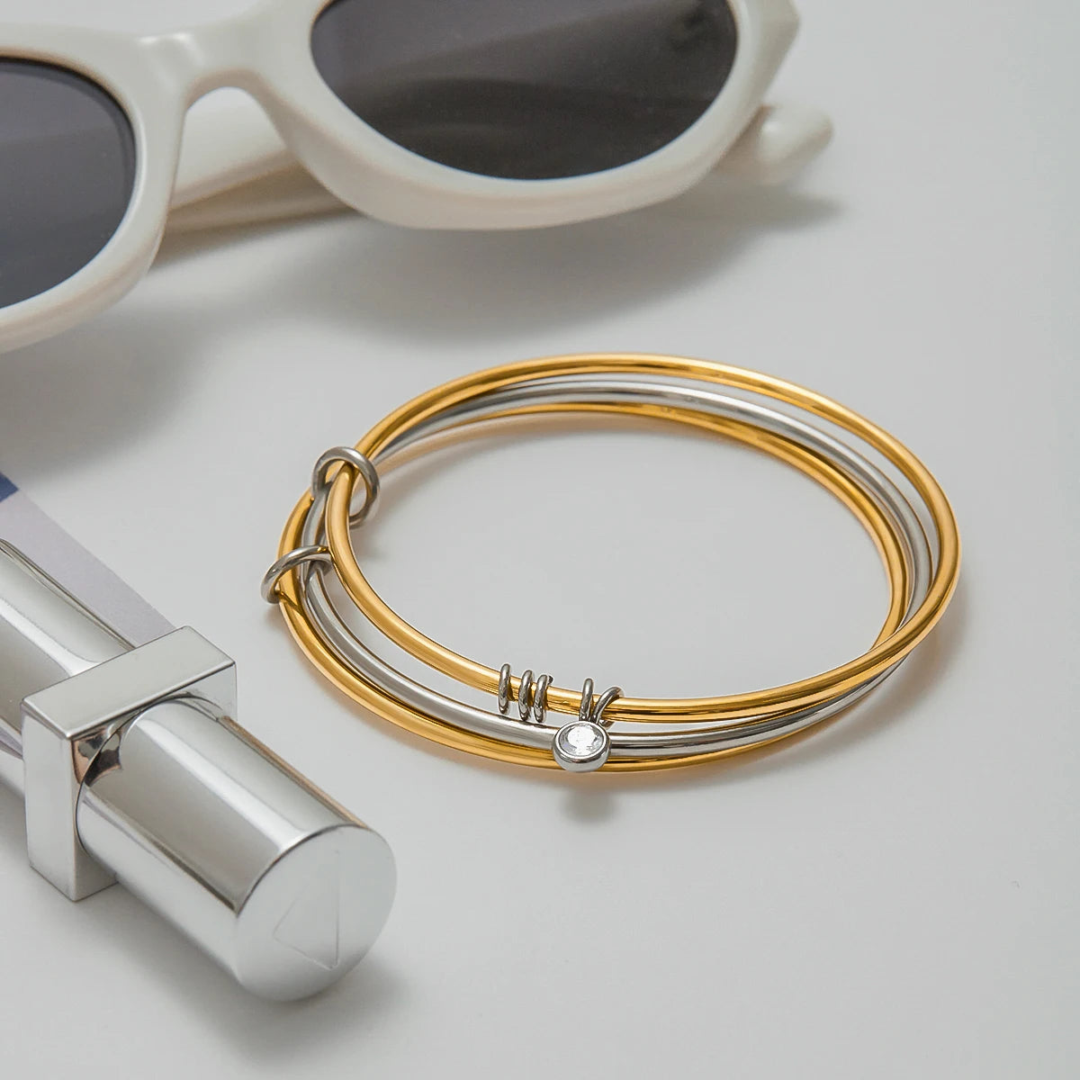 Tweekleurige Gouden & Zilveren Armband voor Dames | Waterdichte Minimalistische Sieraden