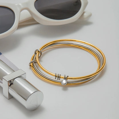 Tweekleurige Gouden & Zilveren Armband voor Dames | Waterdichte Minimalistische Sieraden