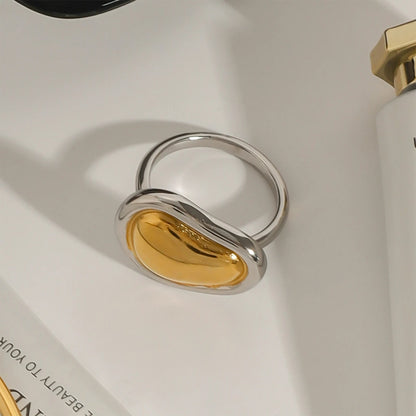 18K Gold Plated Molten Heart Ring – Waterproof, Tarnish-Free Modern Statement Ring